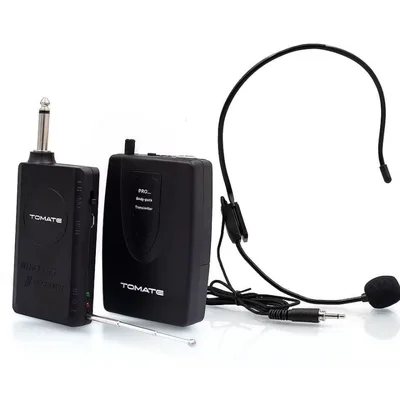 Microfone Lapela Sem Fio Tomate Mt-2205 Dinâmico Fone De Ouvido