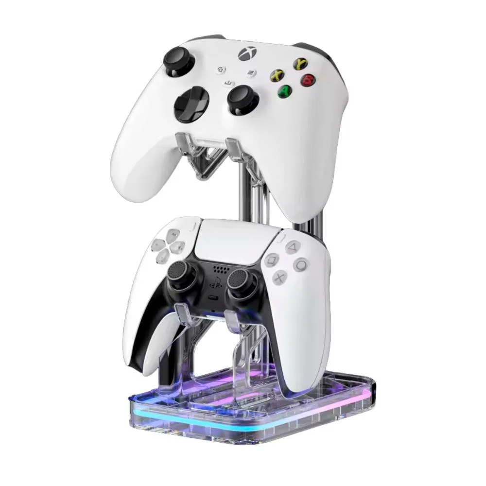 Imagem 2 de 5 do produto Suporte Multiuso Para Fone Joystick Resistente Transparente Com Luzes