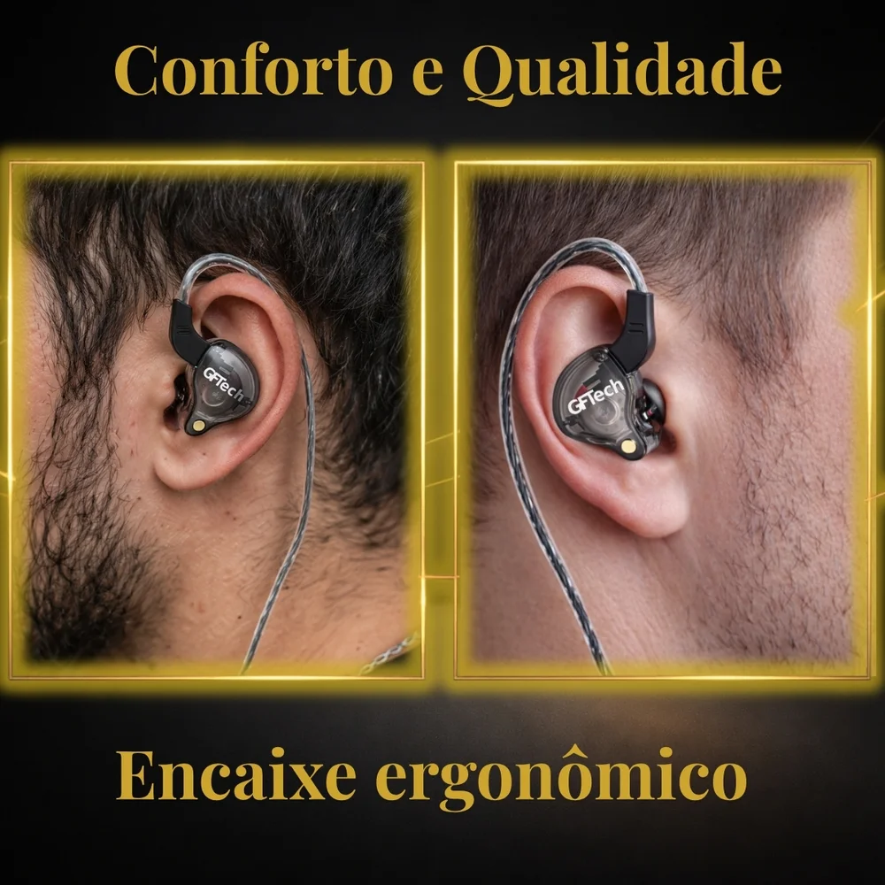 Imagem 2 de 5 do produto Fone In Ear Monitor Retorno Palco Isolamento Alta Definição Cor:vermelho