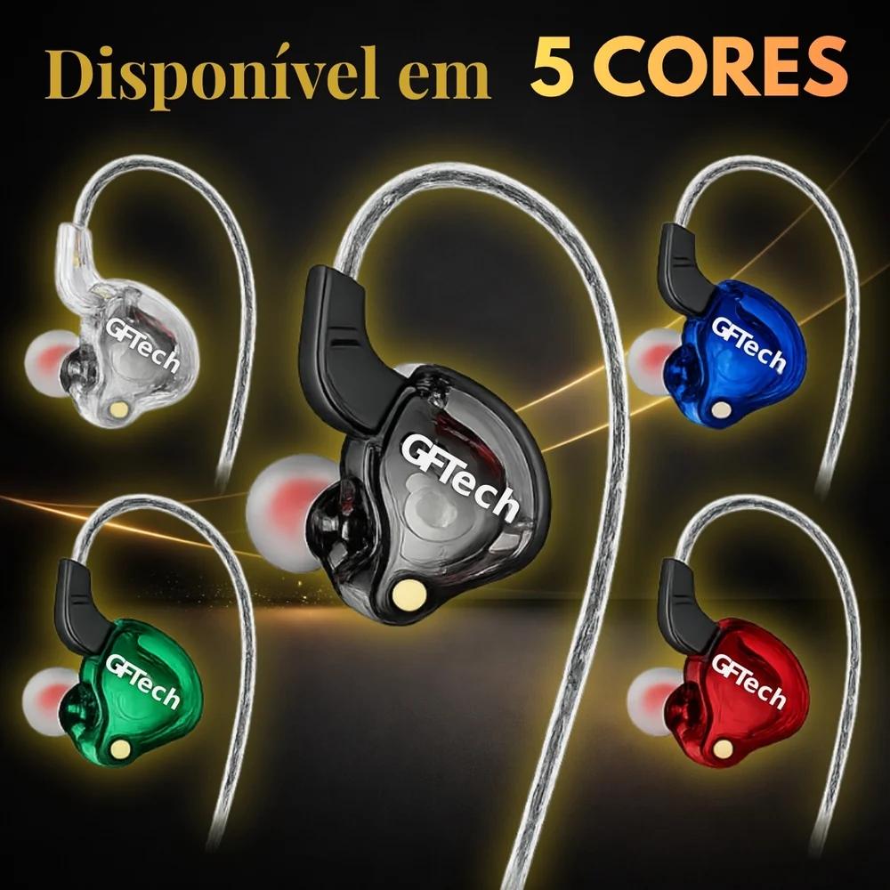 Imagem 3 de 5 do produto Fone In Ear Monitor Retorno Palco Isolamento Alta Definição Cor:vermelho