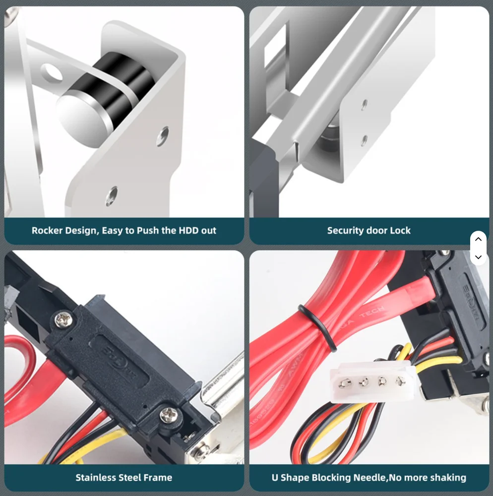 Imagem 3 de 5 do produto Adaptador Gaveta Rack Hd 3.5" Sata Baia Frontal - Maiwo