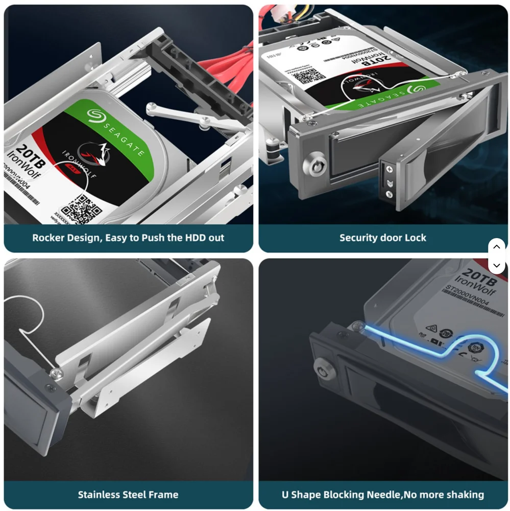 Imagem 4 de 5 do produto Adaptador Gaveta Rack Hd 3.5" Sata Baia Frontal - Maiwo