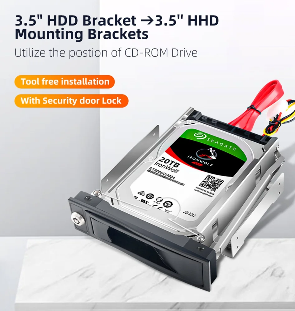 Imagem 5 de 5 do produto Adaptador Gaveta Rack Hd 3.5" Sata Baia Frontal - Maiwo