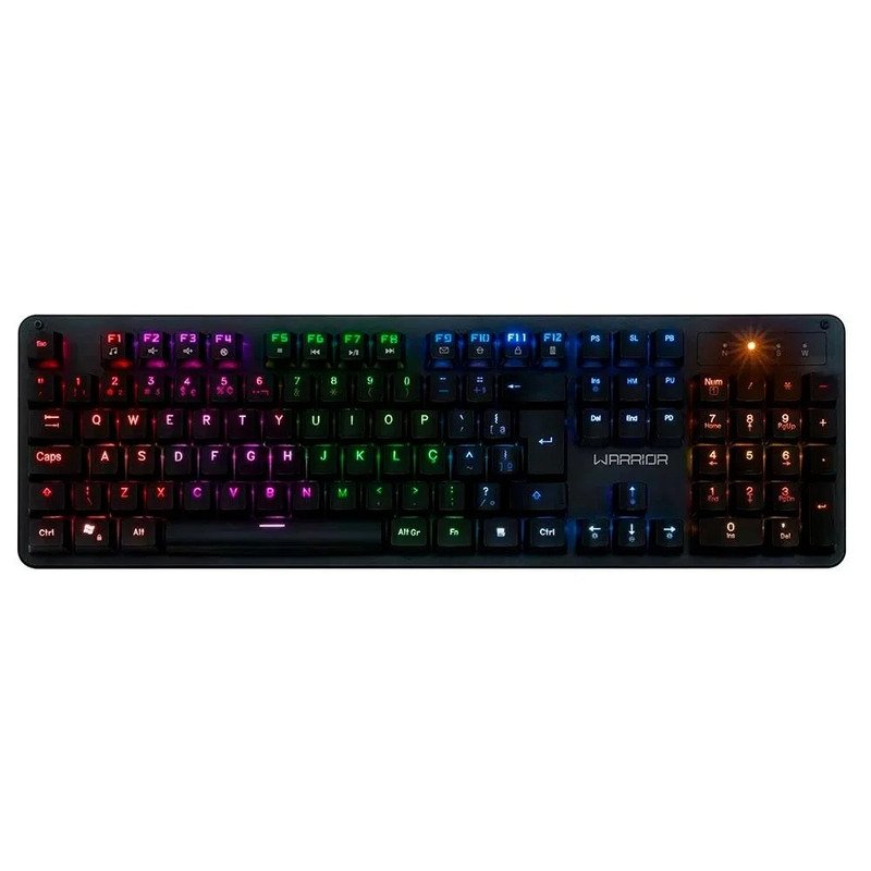 Teclado Mecânico Gamer Switch Blue LED RGB 12 Cores Rainbow Anti Ghosting Usb PC Computador Notebook Mac