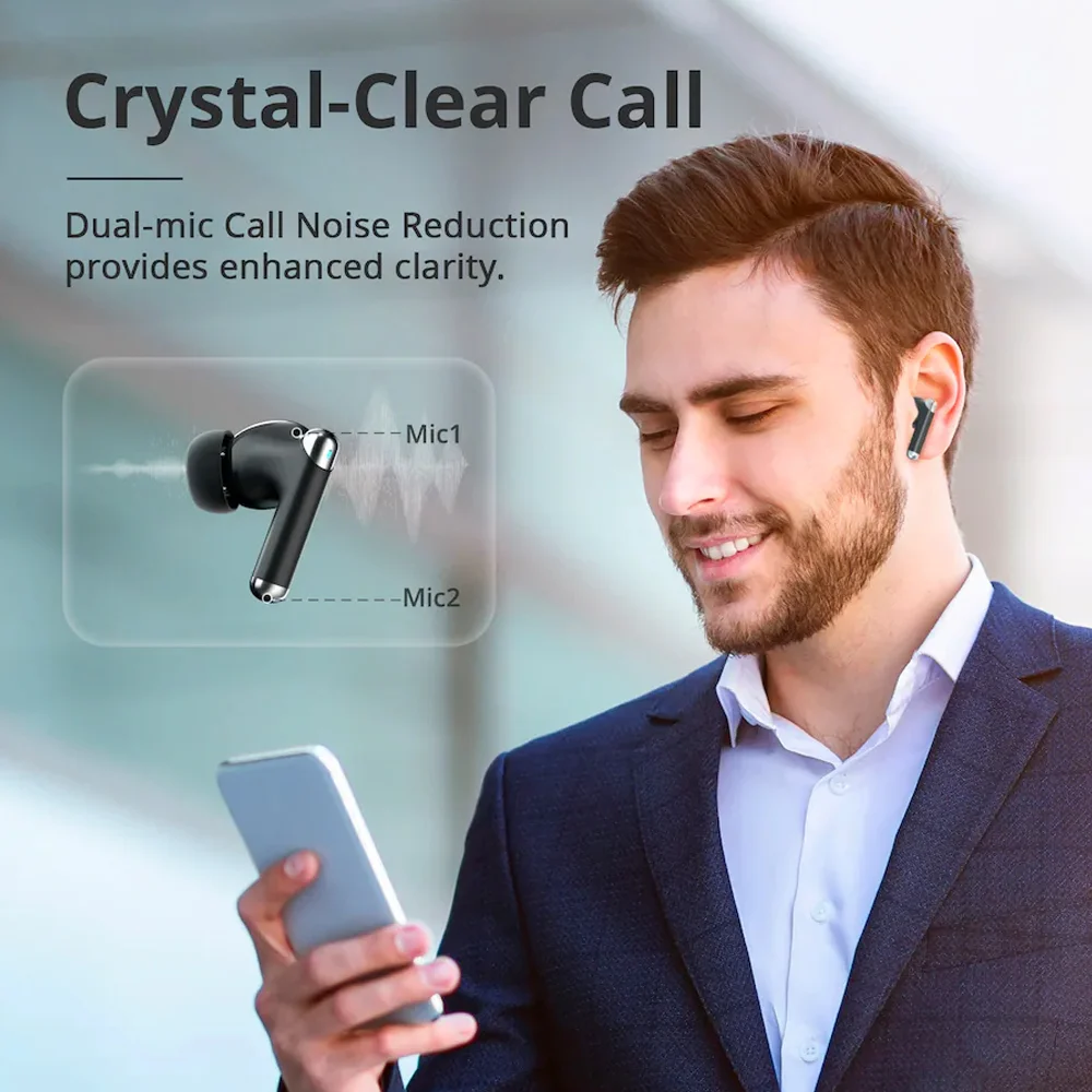 Imagem 3 de 5 do produto Fone De Ouvido Sem Fio Tronsmart Sounfii R4 Bluetooth 5.3 Preto