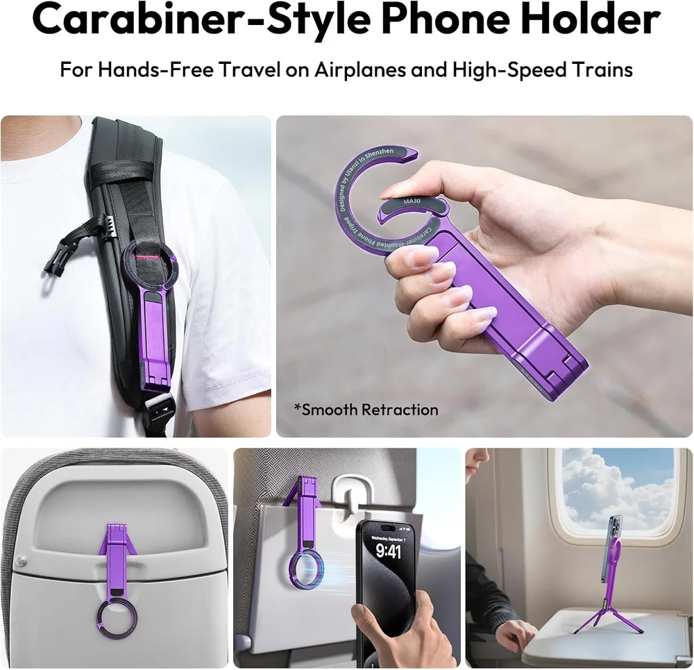 Imagem 2 de 5 do produto Ulanzi Ma30 Mini Tripé Celular Mosquetão Roxo Portátil