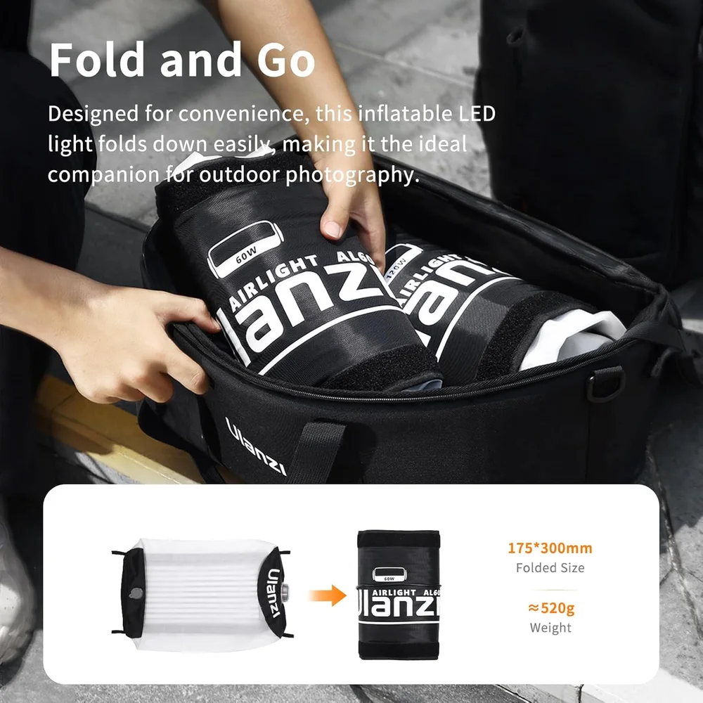 Imagem 2 de 5 do produto Ulanzi Al60 Luz Tubo LED 60w Portátil Para Fotografia