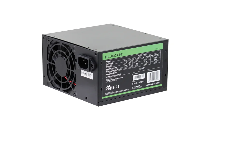 Imagem 2 de 3 do produto Fonte Atx 350w Real C/ Cabo Automático 8 Pinos 4+4 Preto
