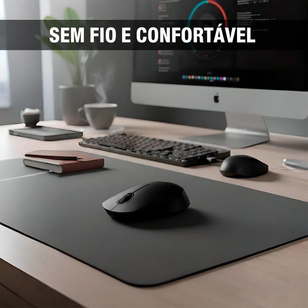 Imagem 2 de 5 do produto Mouse Sem Fio Mpower 2.4GHz USB Preto Ergonômico