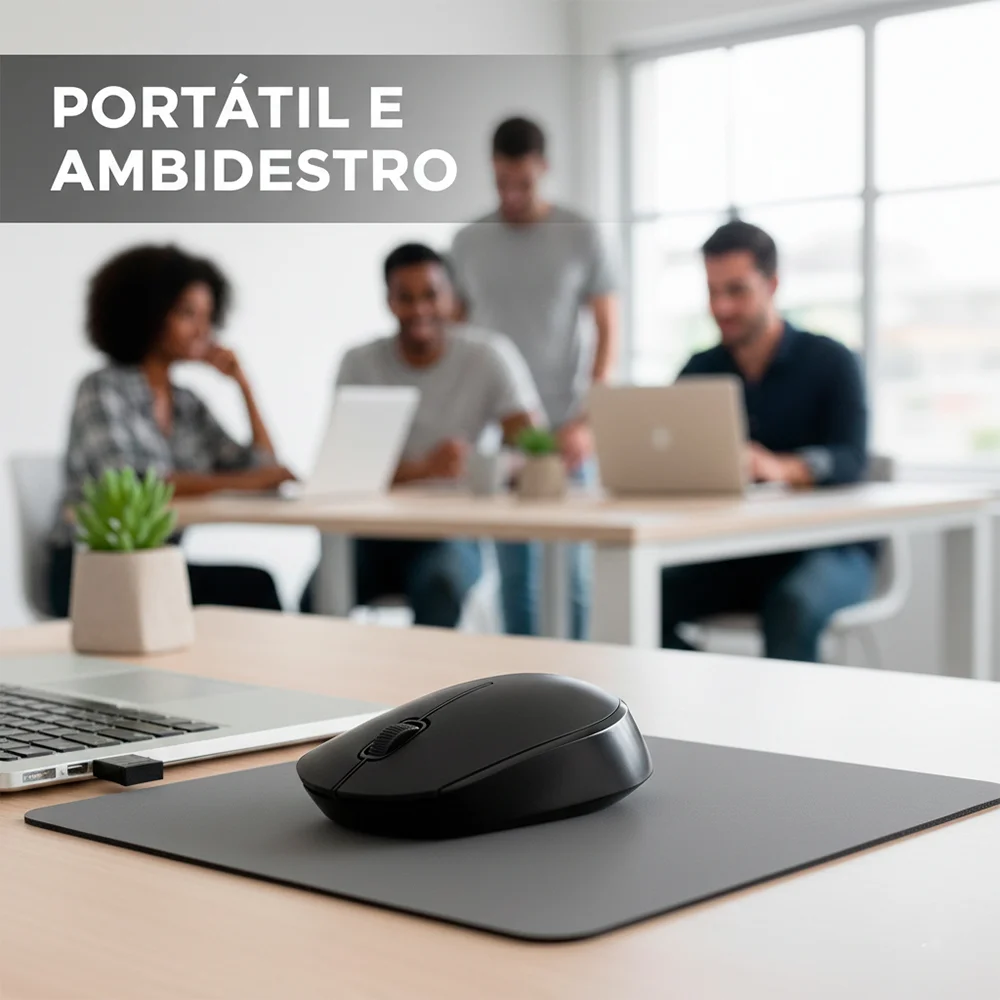 Imagem 3 de 5 do produto Mouse Sem Fio Mpower 2.4GHz USB Preto Ergonômico