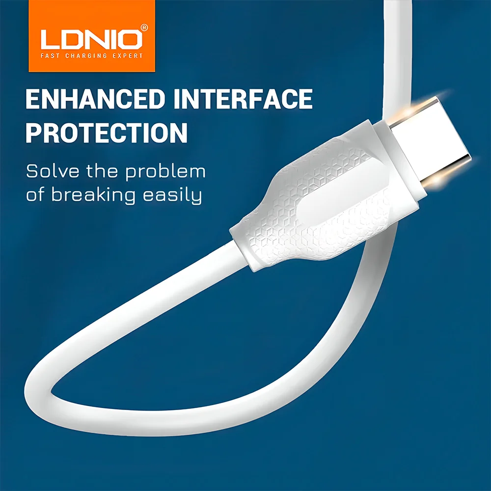 Imagem 3 de 5 do produto Cabo Usb A Pra Usb C Ldnio Carregamento Rápido 1m Branco