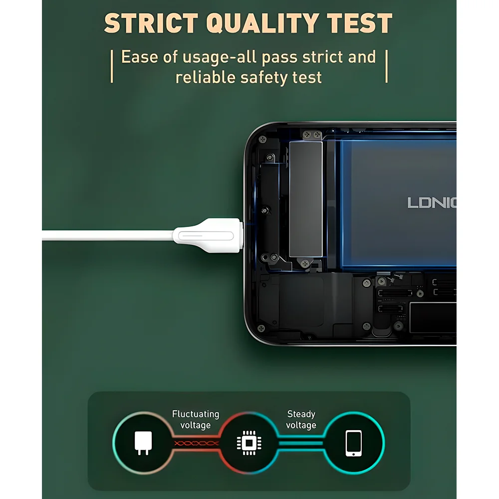 Imagem 3 de 5 do produto Cabo Usb C P/usb C Macho Ldnio 65w Carga Rápida Pd 2m