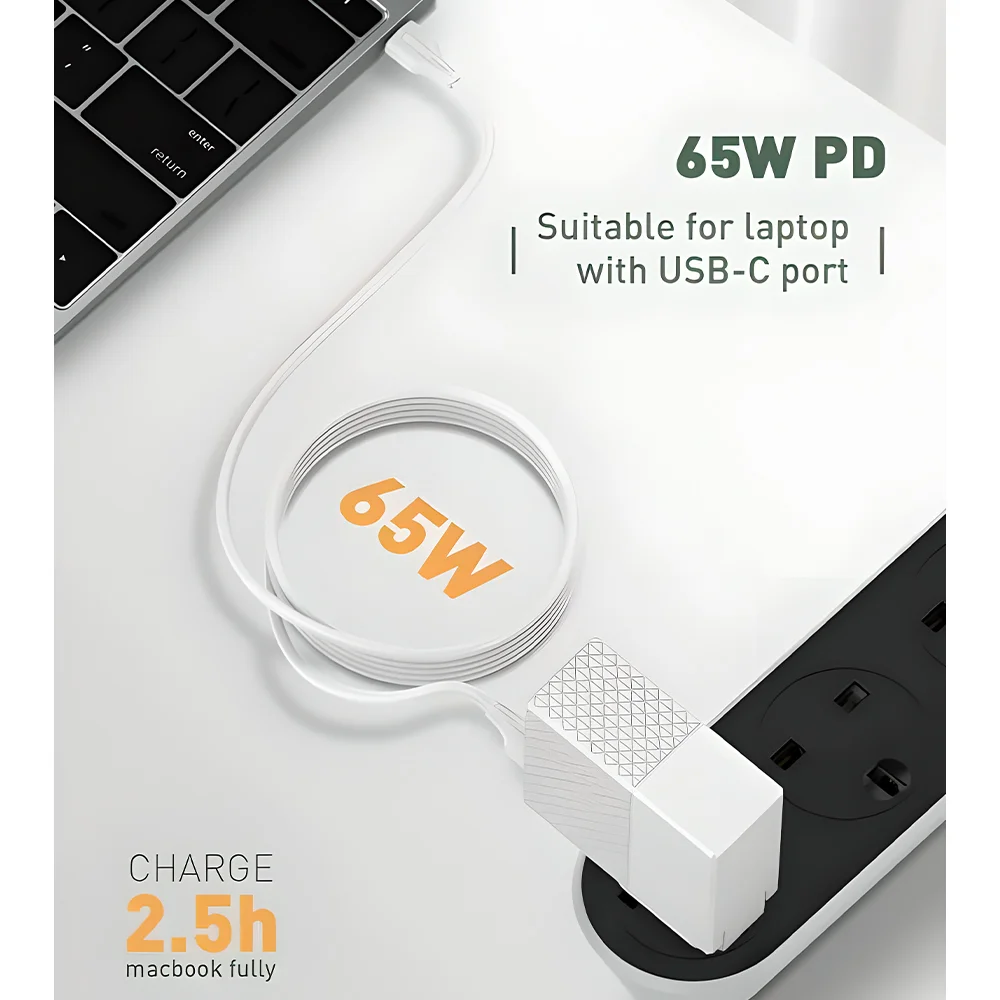 Imagem 5 de 5 do produto Cabo Usb C P/usb C Macho Ldnio 65w Carga Rápida Pd 2m