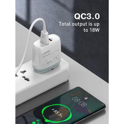 Carregador Ldnio Q229 20w Usb C/a Pdqc Rápido Cabo Usb C — foto 4