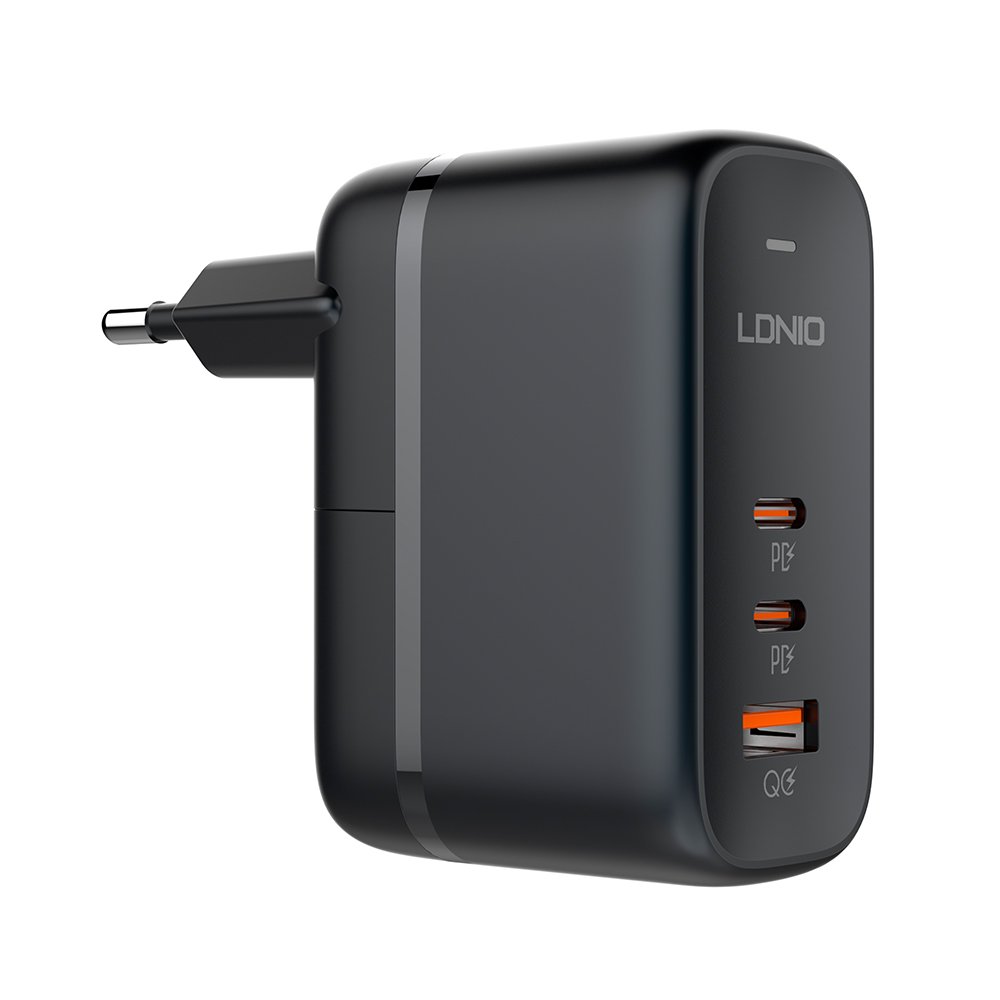 Carregador Rápido Ldnio Gan 65w 2 Usb-c/usb-a Pd Qc4.0
