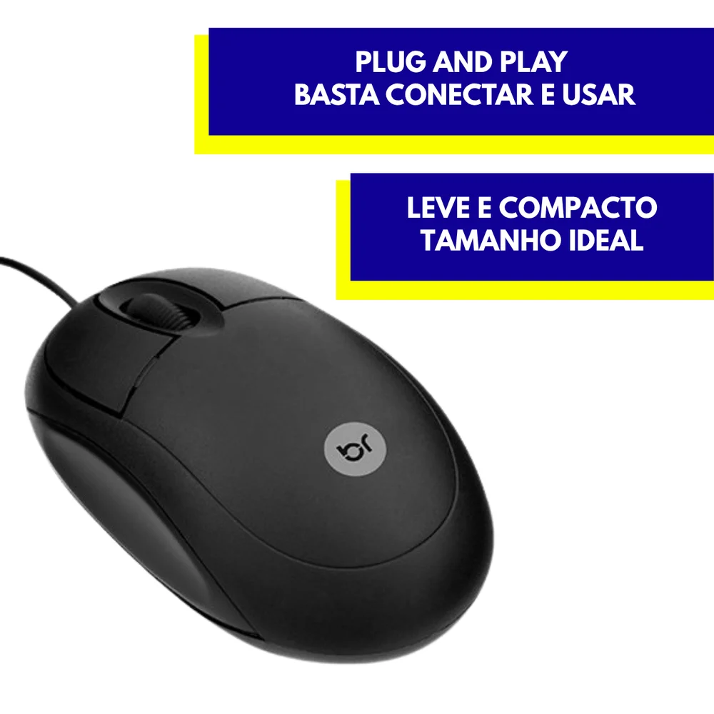 Imagem 2 de 5 do produto Kit Dois Kits Teclado E Mouse Usb Preto Basico Portugues