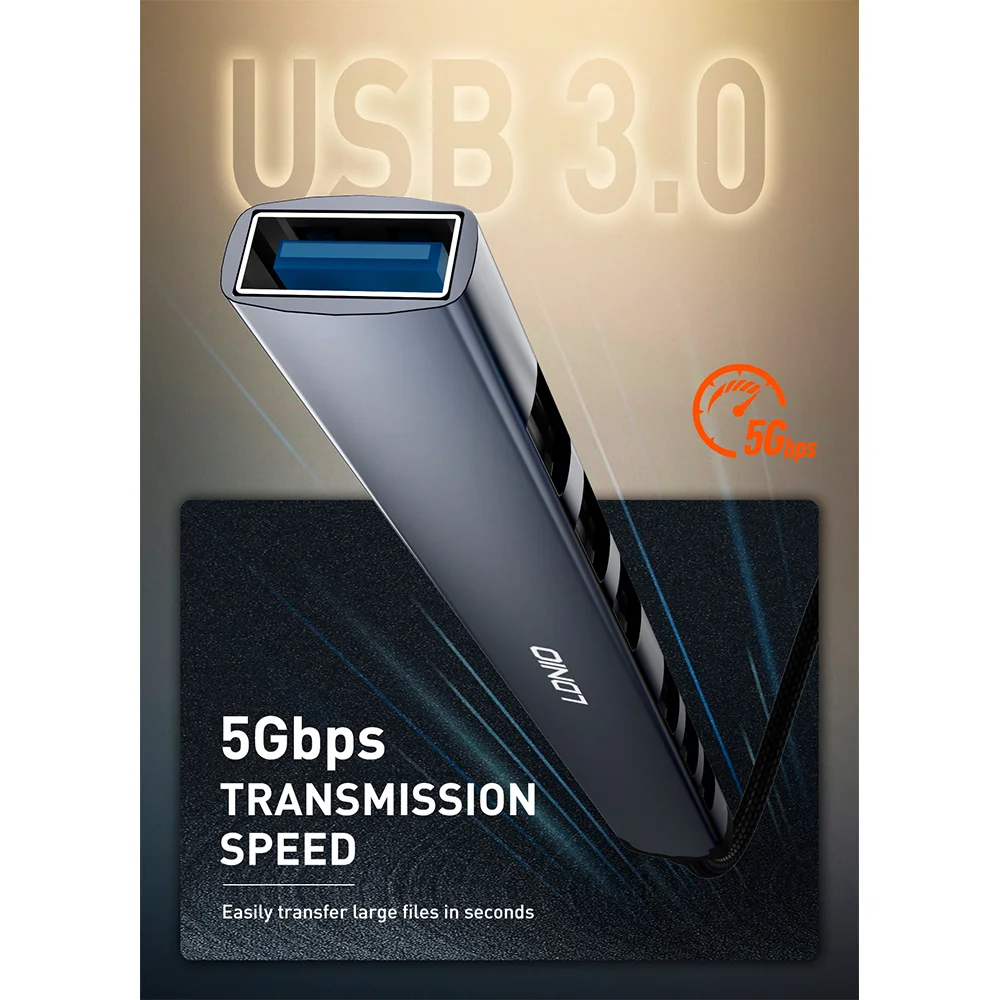Imagem 2 de 5 do produto Hub Usb-a Ldnio 7 Em 1 Portas Usb 3.0/2.0 Para Notebook