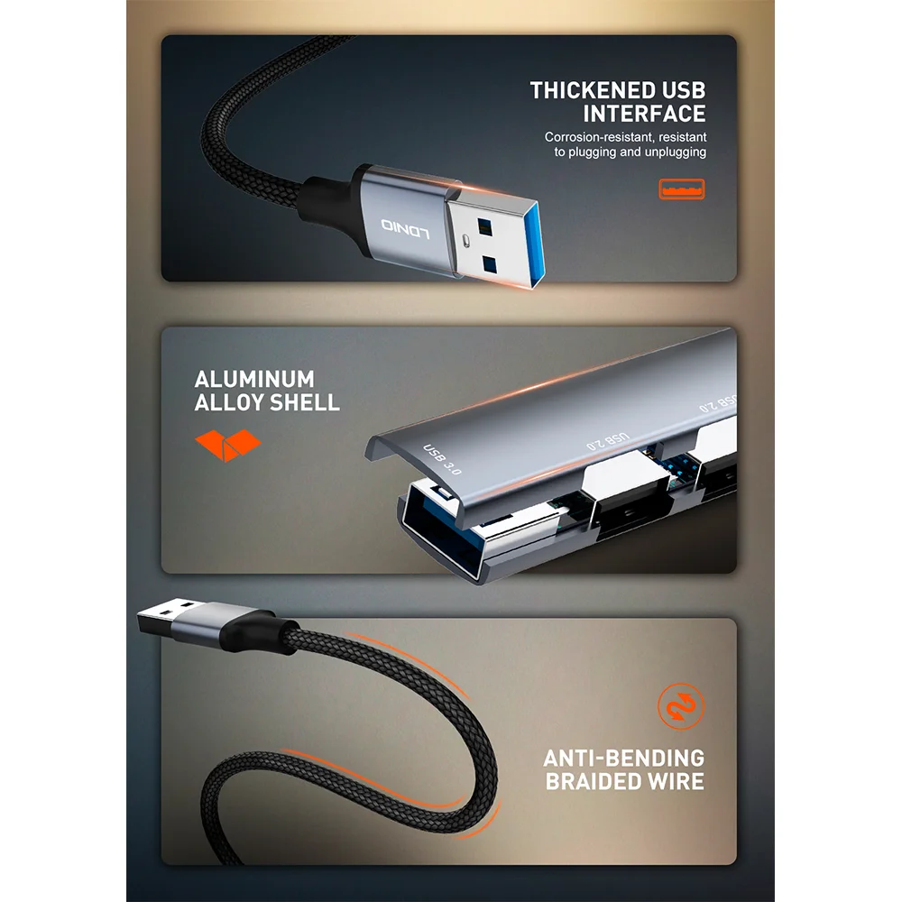 Imagem 5 de 5 do produto Hub Usb-a Ldnio 7 Em 1 Portas Usb 3.0/2.0 Para Notebook