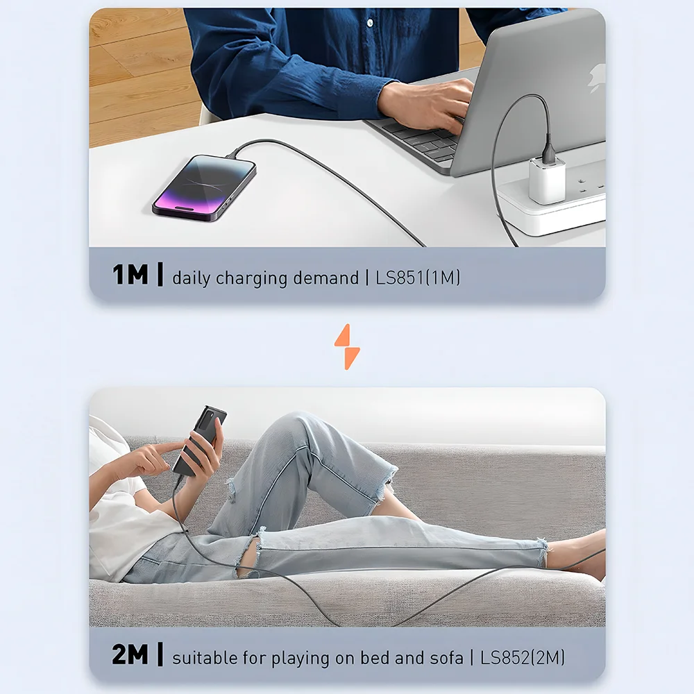 Imagem 5 de 5 do produto Cabo Usb A P/lightning Ldnio Carga Rápida 25w 1m Cinza