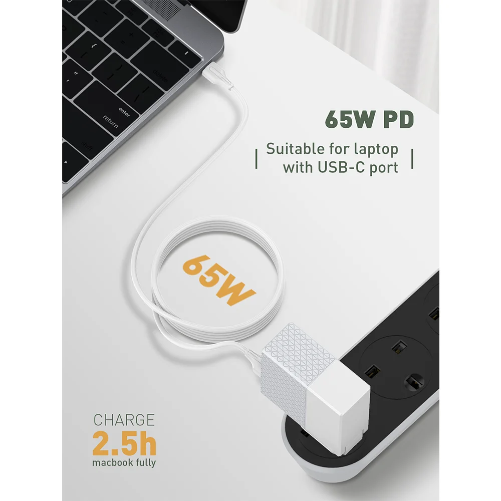 Imagem 3 de 5 do produto Cabo Usb C P/usb C Macho Ldnio 65w Carga Rápida Pd 1m