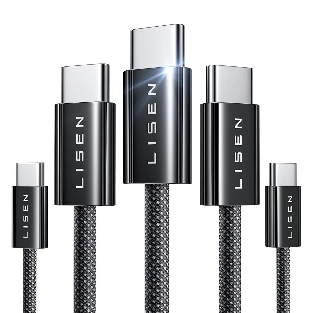 Cabo Usb C Para Usb C Lisen Pacote 5 Unidades Trançado