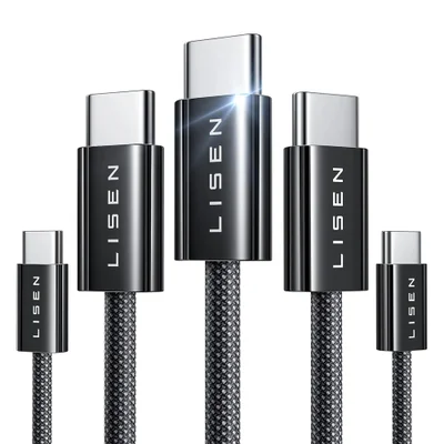 Cabo Usb C Para Usb C Lisen Pacote 5 Unidades Trançado