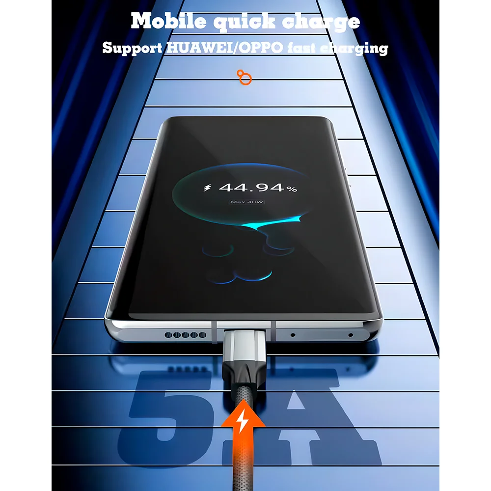 Imagem 4 de 5 do produto Cabo Usb C Ldnio 100w Macho Carga Rápida 2metros Cinza