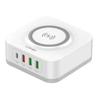 Carregador De Mesa Ldnio 32w Sem Fio Qc3.0 Pd Rápido