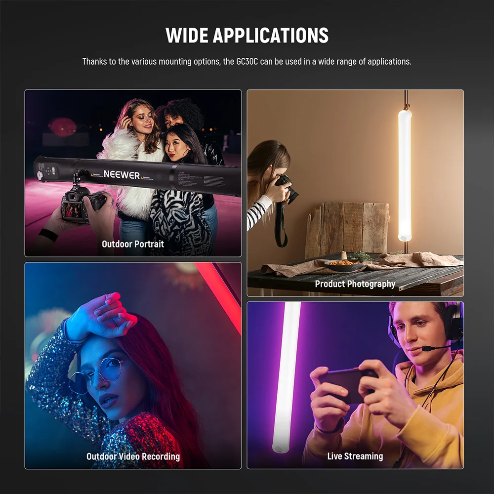 Imagem 2 de 5 do produto Neewer Bastão Luz Vídeo LED Tubo Handheld RGB Inflável