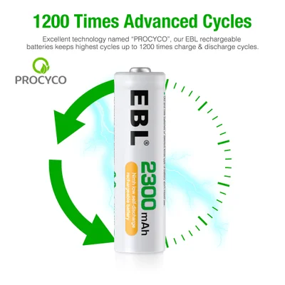 Pilhas Recarregáveis Ebl Aa 2300mah Ni-mh 4 Unidades — foto 4