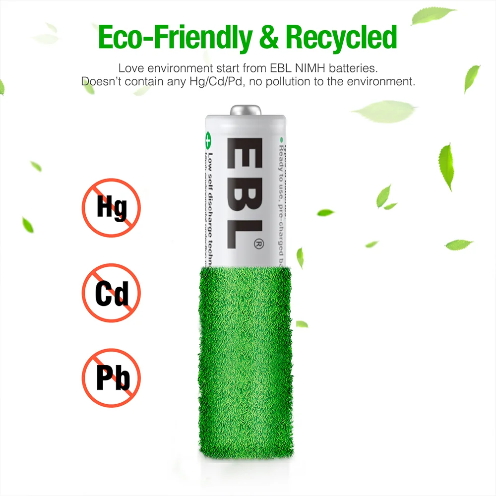 Imagem 5 de 5 do produto Pilhas Aaa Recarregáveis Ebl 800mah Ni-mh 4 Peças