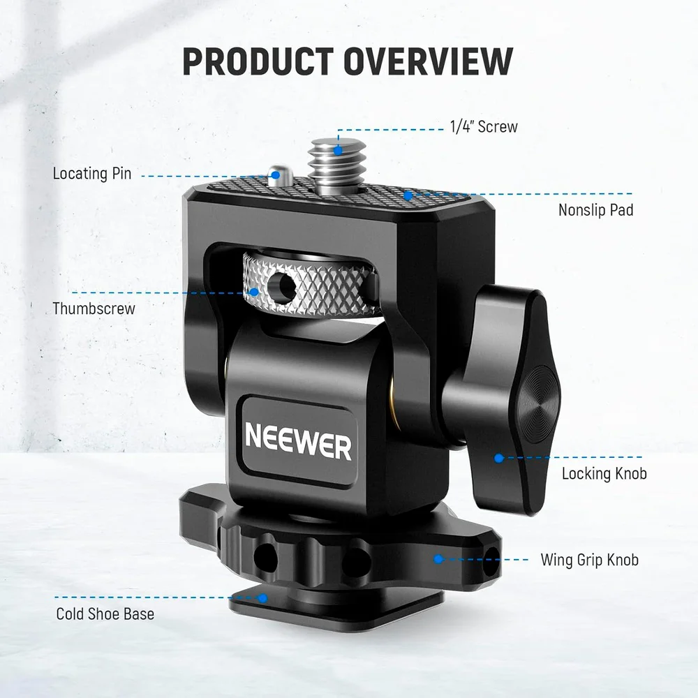 Imagem 3 de 5 do produto Neewer Suporte Monitor Câmera Sapata Fria Ajustável 1/4