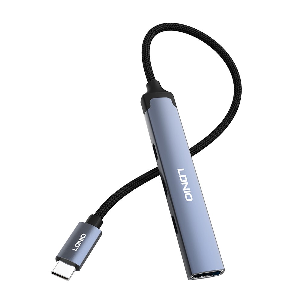 Ldnio Ds-74c Hub Usb-c Multiportas 3 Tipo-c + 1 Usb 3.0