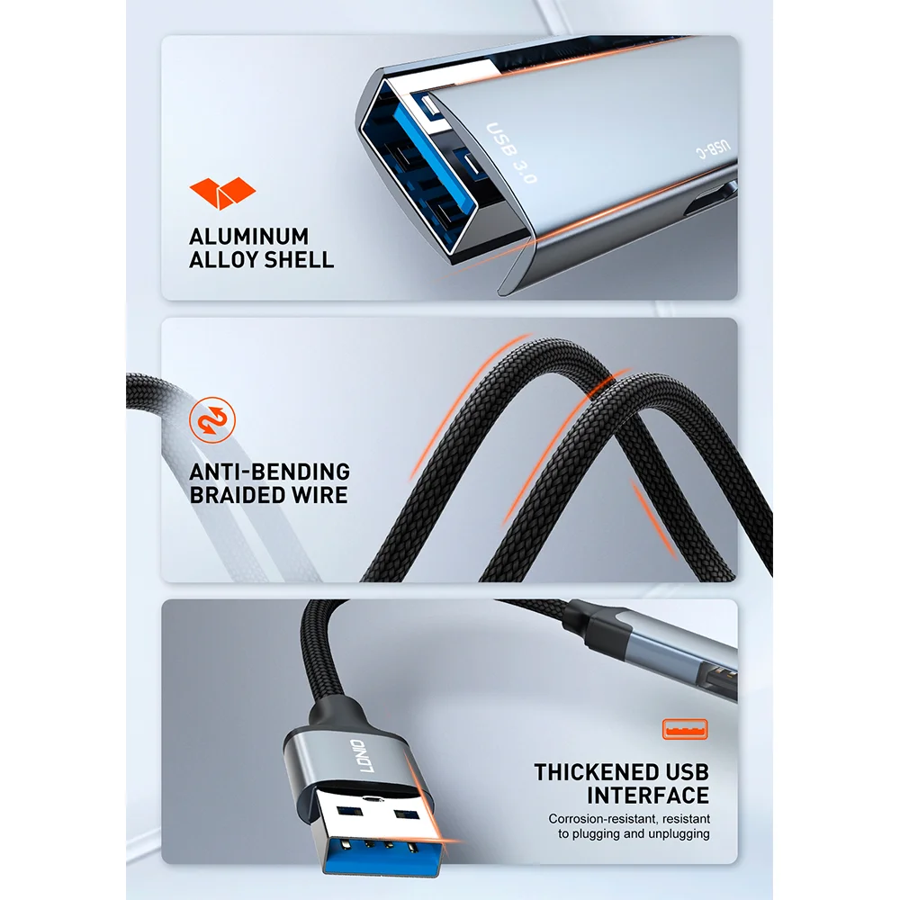 Imagem 4 de 5 do produto Hub Usb-a Ldnio Ds-87c 7 Em 1 Portas Usb 3.0/2.0 4-usb C