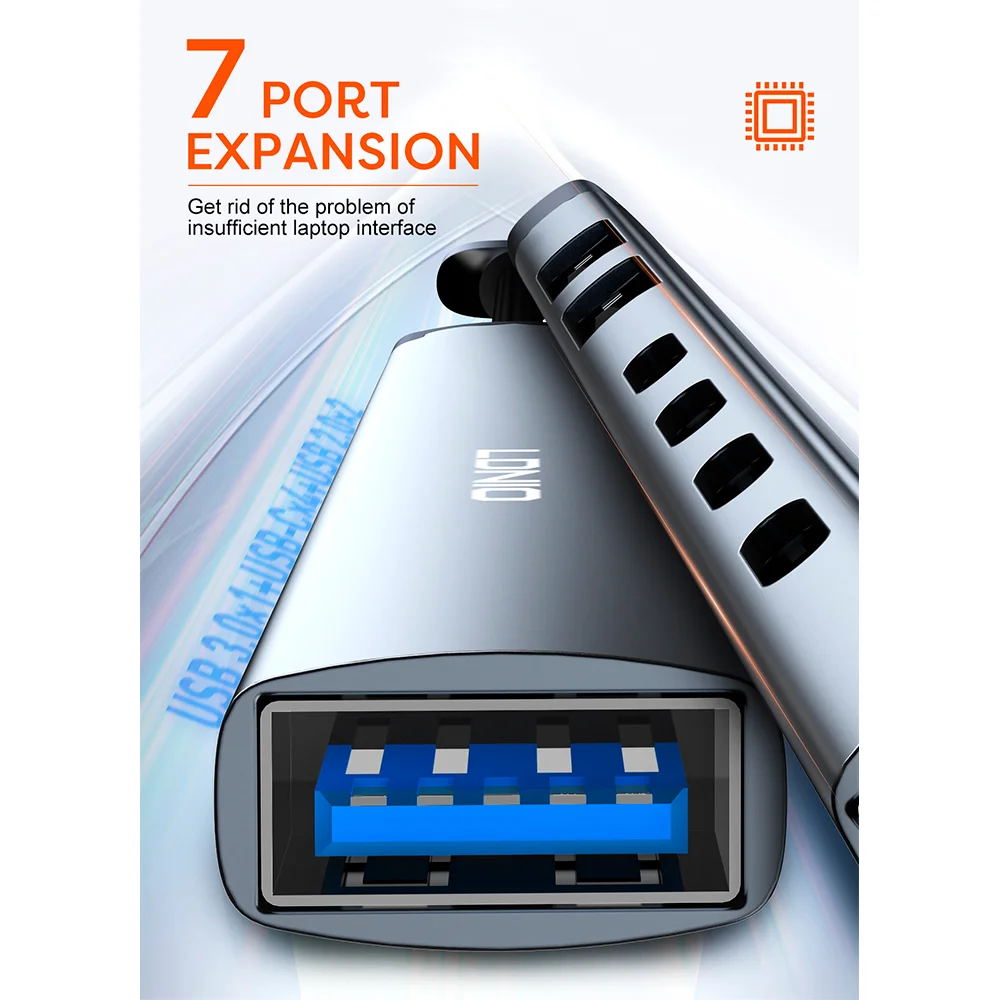 Imagem 5 de 5 do produto Hub Usb-a Ldnio Ds-87c 7 Em 1 Portas Usb 3.0/2.0 4-usb C