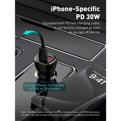 Carregador Veicular Ldnio C103l Turbo 60w Usb A/c Rápido — foto 4