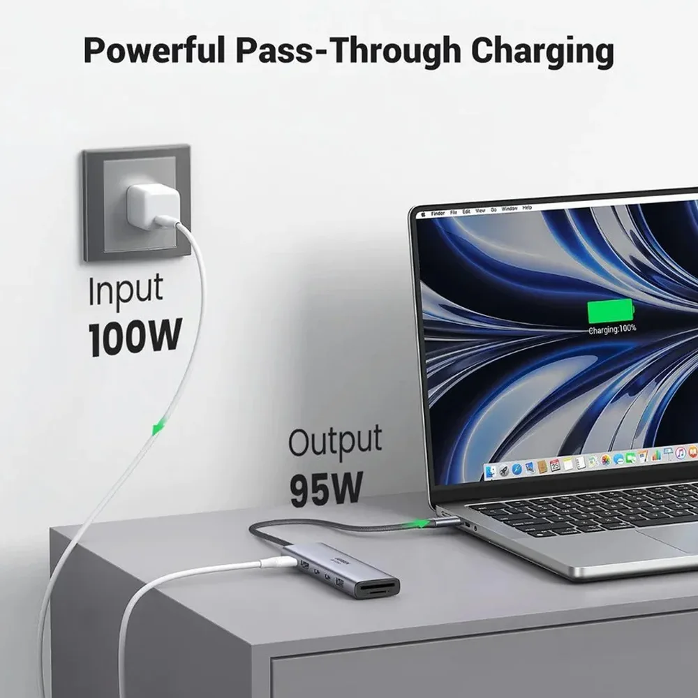 Imagem 4 de 5 do produto Hub Usb C 7in1 Ugreen 4k HDMI 100w Pd Adaptador Portátil
