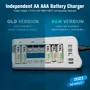 Carregador de Pilhas AA AAA EBL 808U com 2 Portas USB e LED