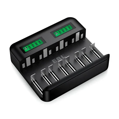 Carregador Usb Ebl 8 Slots Multifunção Pilhas D C Aa Aaa