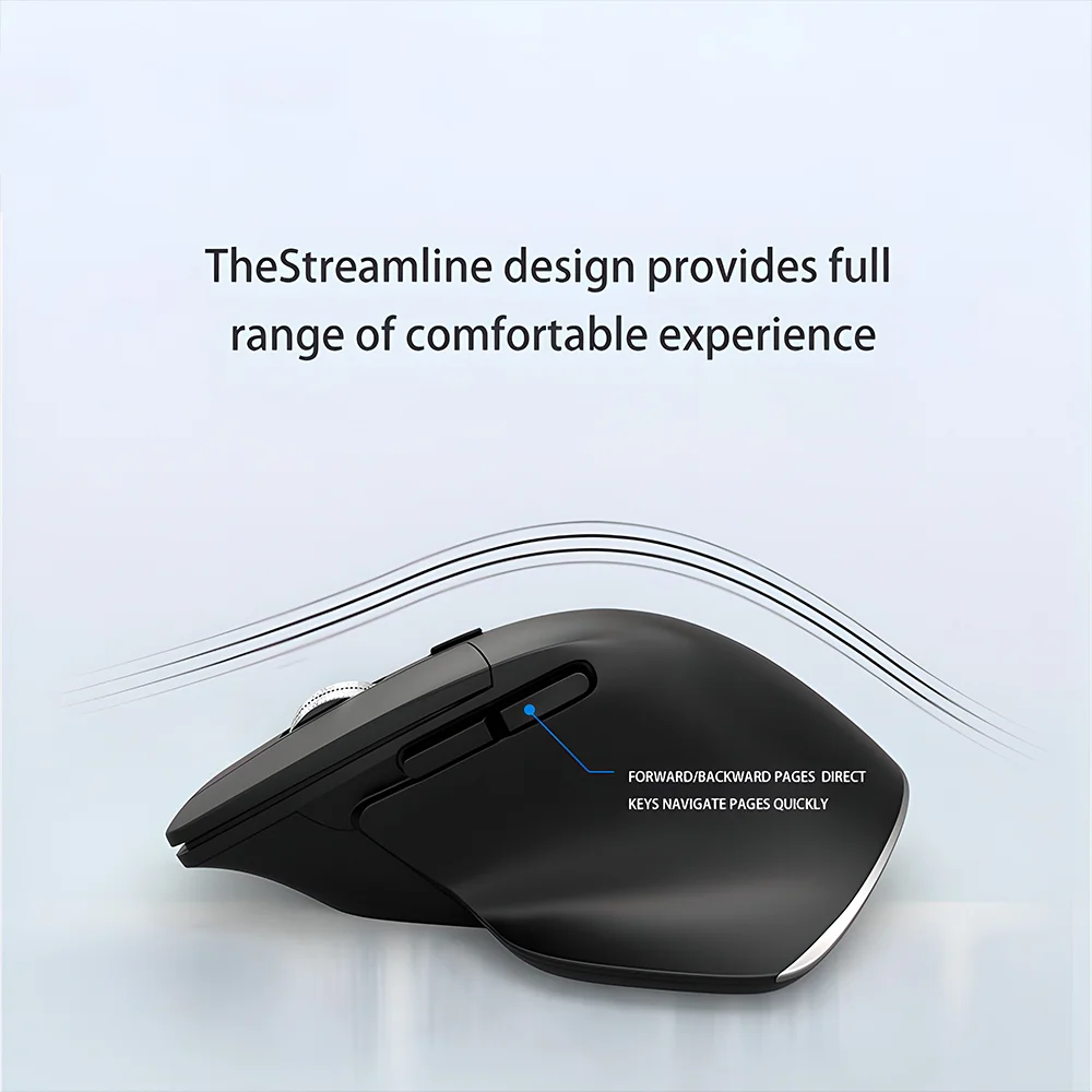 Imagem 4 de 5 do produto Mouse Sem Fio Mpower 2.4GHz USB Grafite Ergonômico