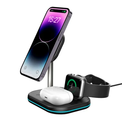 Carregador Magnético Sem Fio Life 3 Em 1 Z25 15w Preto