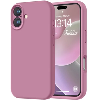 Capa Capinha Protetora de Silicone com Interior em Microfibra Compatível com Magsafe para o iPhone 16 - Cor: Violeta