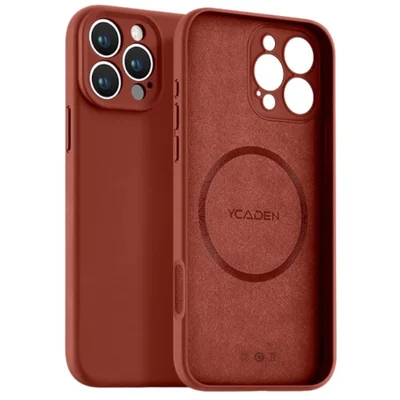 Capa Capinha Protetora de Silicone com Interior em Microfibra Compatível com Magsafe para o iPhone 16 Pro Max - Cor: Marrom