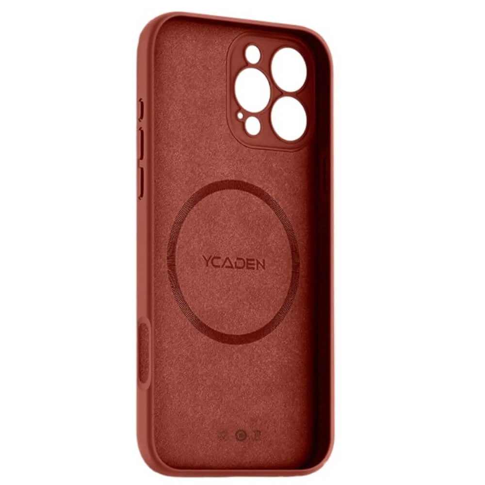 Imagem 2 de 5 do produto Capa Capinha Protetora de Silicone com Interior em Microfibra Compatível com Magsafe para o iPhone 16 Pro Max - Cor: Marrom
