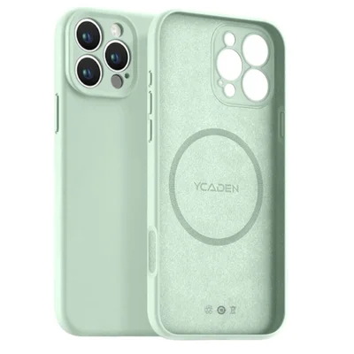 Capa Capinha Protetora de Silicone com Interior em Microfibra Compatível com Magsafe para o iPhone 16 Pro - Cor: Verde