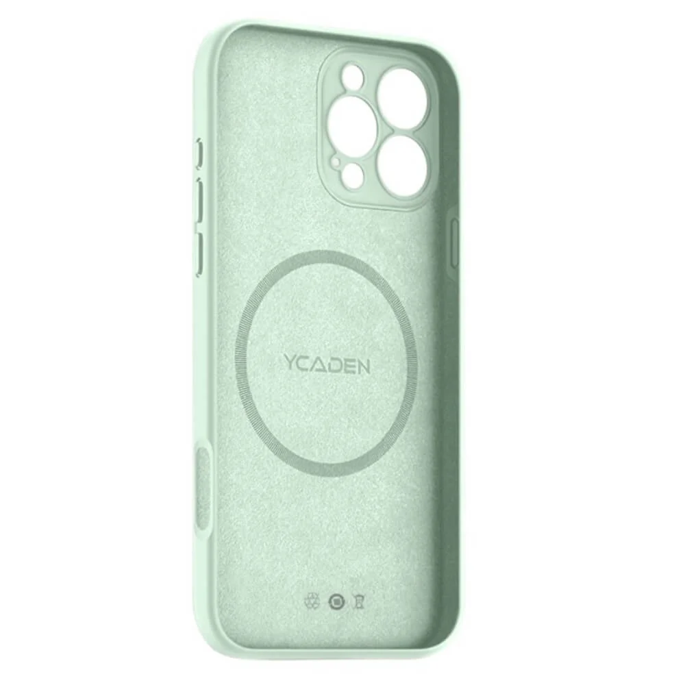 Imagem 2 de 5 do produto Capa Capinha Protetora de Silicone com Interior em Microfibra Compatível com Magsafe para o iPhone 16 - Cor: Verde