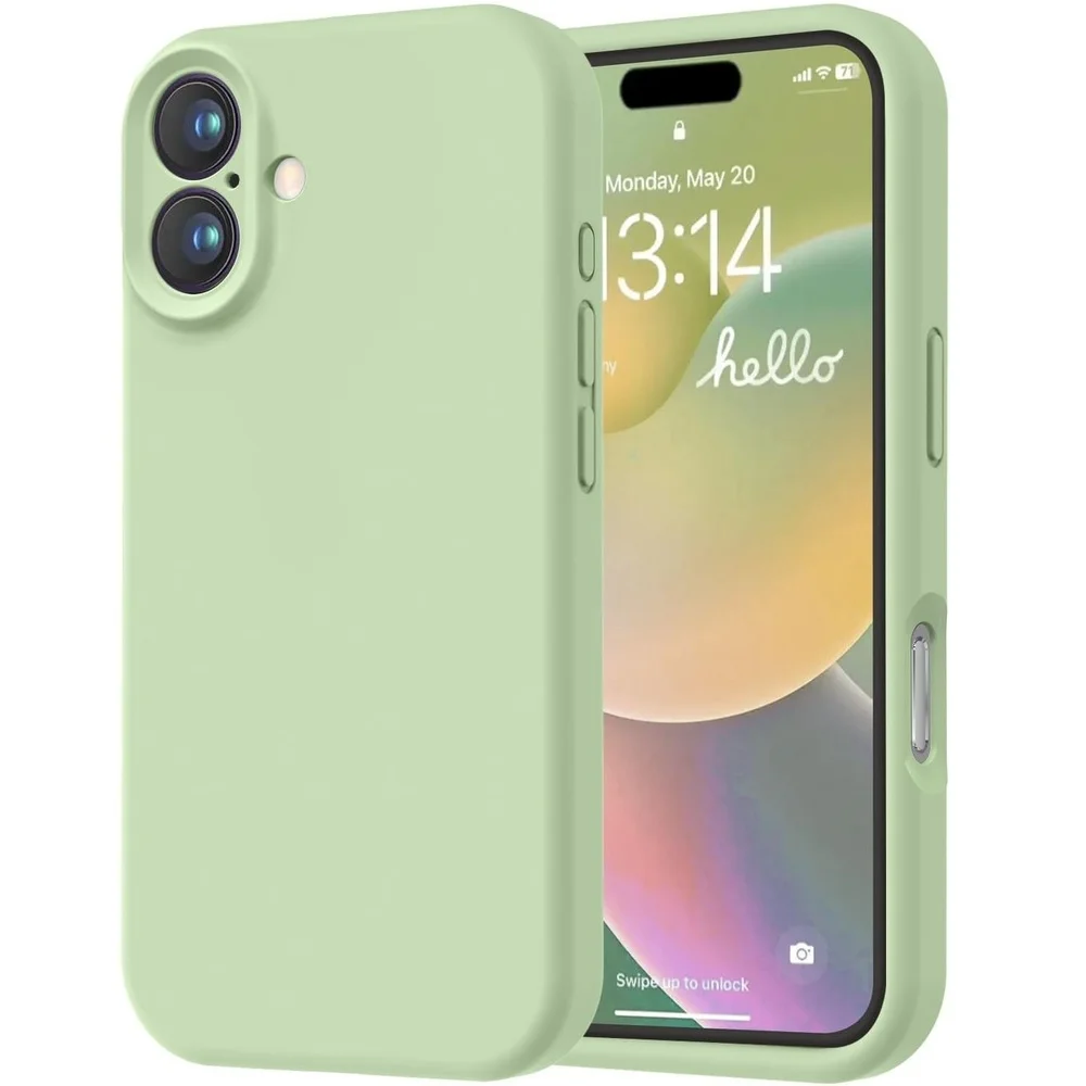 Imagem 5 de 5 do produto Capa Capinha Protetora de Silicone com Interior em Microfibra Compatível com Magsafe para o iPhone 16 - Cor: Verde