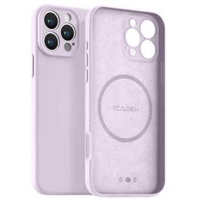 Capa Capinha Protetora de Silicone com Interior em Microfibra Compatível com Magsafe para o iPhone 16 Pro Max - Cor: Lilás