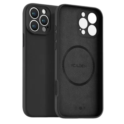 Capa Capinha Protetora de Silicone com Interior em Microfibra Compatível com Magsafe para o iPhone 16 Pro Max - Cor: Preto
