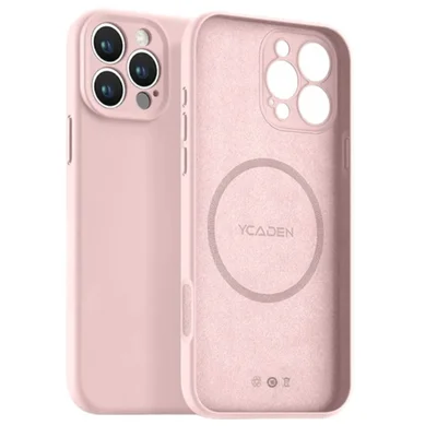 Capa Capinha Protetora de Silicone com Interior em Microfibra Compatível com Magsafe para o iPhone 16 Pro - Cor: Rosa